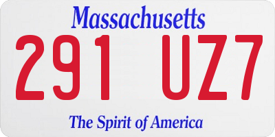 MA license plate 291UZ7
