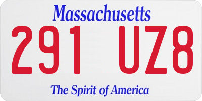 MA license plate 291UZ8