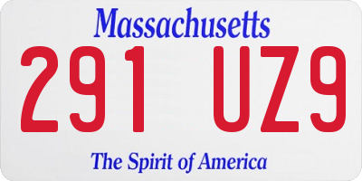 MA license plate 291UZ9
