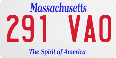 MA license plate 291VA0