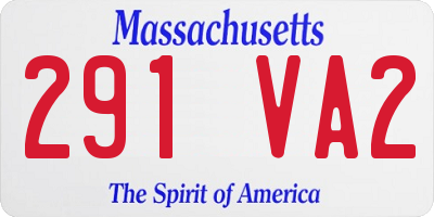 MA license plate 291VA2