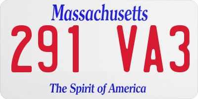 MA license plate 291VA3
