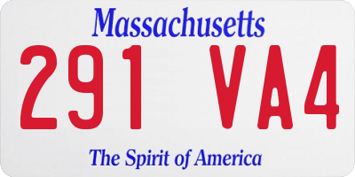 MA license plate 291VA4