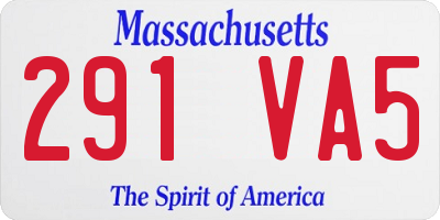 MA license plate 291VA5