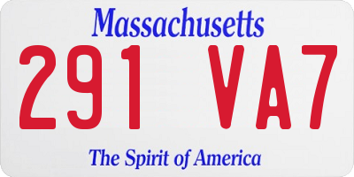 MA license plate 291VA7