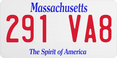MA license plate 291VA8