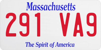 MA license plate 291VA9