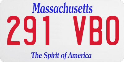 MA license plate 291VB0