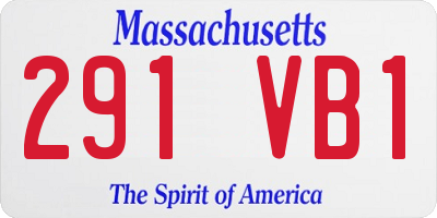 MA license plate 291VB1