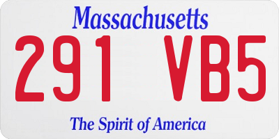 MA license plate 291VB5
