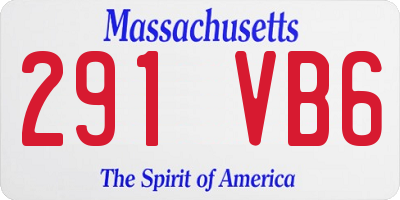 MA license plate 291VB6