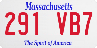 MA license plate 291VB7
