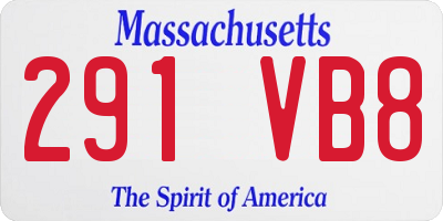 MA license plate 291VB8