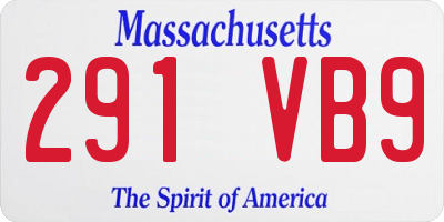 MA license plate 291VB9