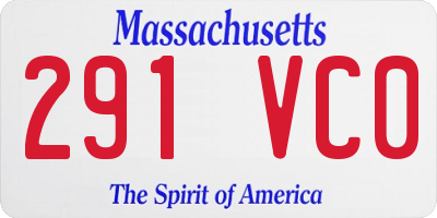 MA license plate 291VC0