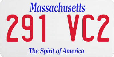 MA license plate 291VC2