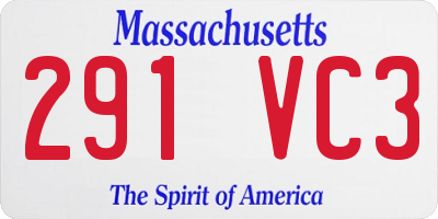 MA license plate 291VC3