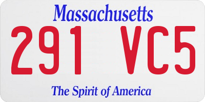 MA license plate 291VC5