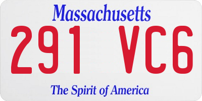 MA license plate 291VC6