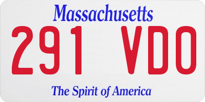 MA license plate 291VD0