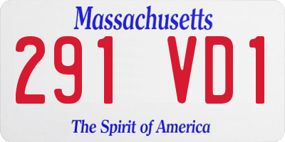 MA license plate 291VD1