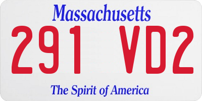 MA license plate 291VD2