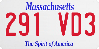 MA license plate 291VD3