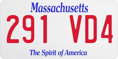 MA license plate 291VD4