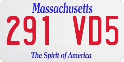 MA license plate 291VD5