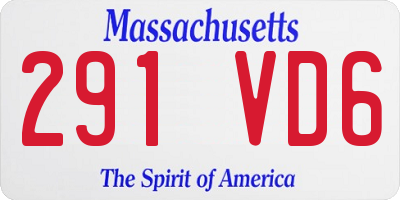 MA license plate 291VD6