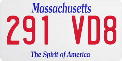 MA license plate 291VD8