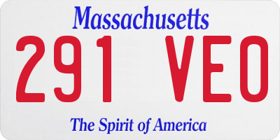 MA license plate 291VE0