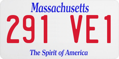 MA license plate 291VE1