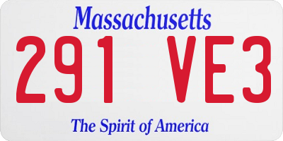 MA license plate 291VE3
