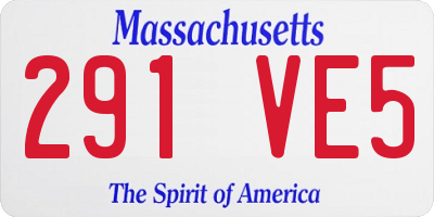 MA license plate 291VE5