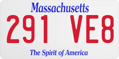 MA license plate 291VE8