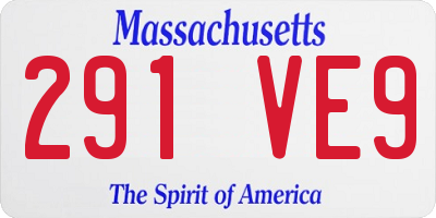 MA license plate 291VE9