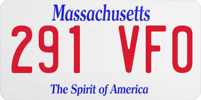 MA license plate 291VF0