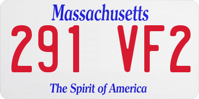 MA license plate 291VF2
