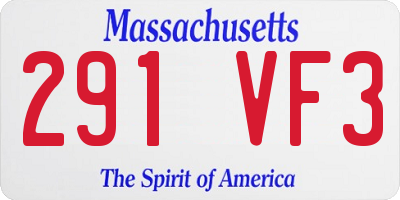 MA license plate 291VF3