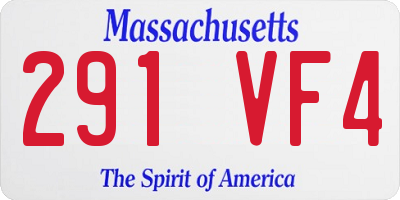MA license plate 291VF4