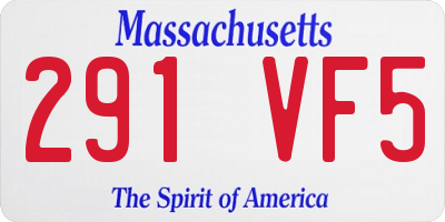 MA license plate 291VF5