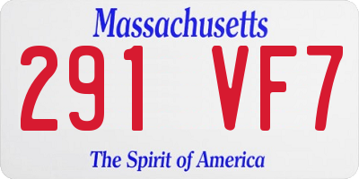 MA license plate 291VF7