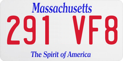MA license plate 291VF8
