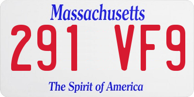MA license plate 291VF9