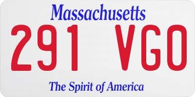 MA license plate 291VG0