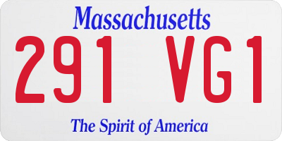 MA license plate 291VG1