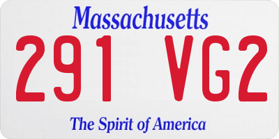 MA license plate 291VG2