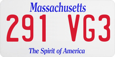 MA license plate 291VG3