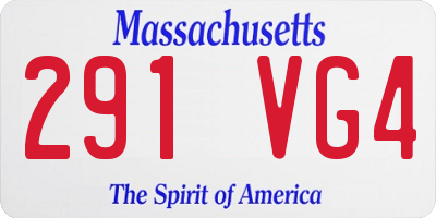 MA license plate 291VG4